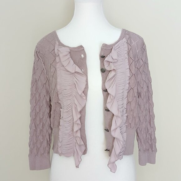 Free People Ruffled Cardigan Size Small - Picture 3 of 9